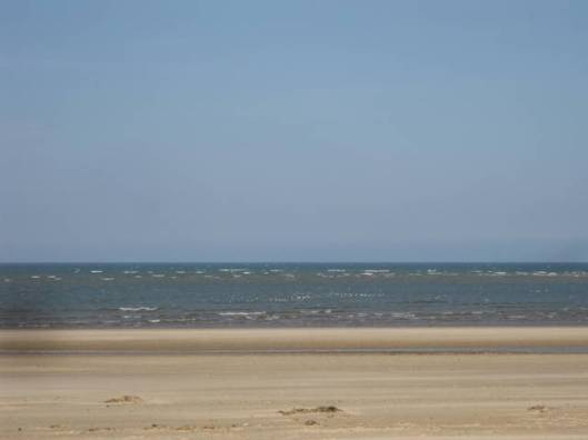 Brancaster Beach with Flock of Birds - Oyster Catchers
