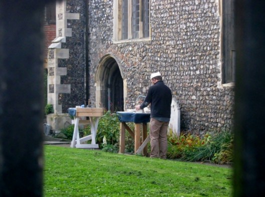 046Stone mason at work